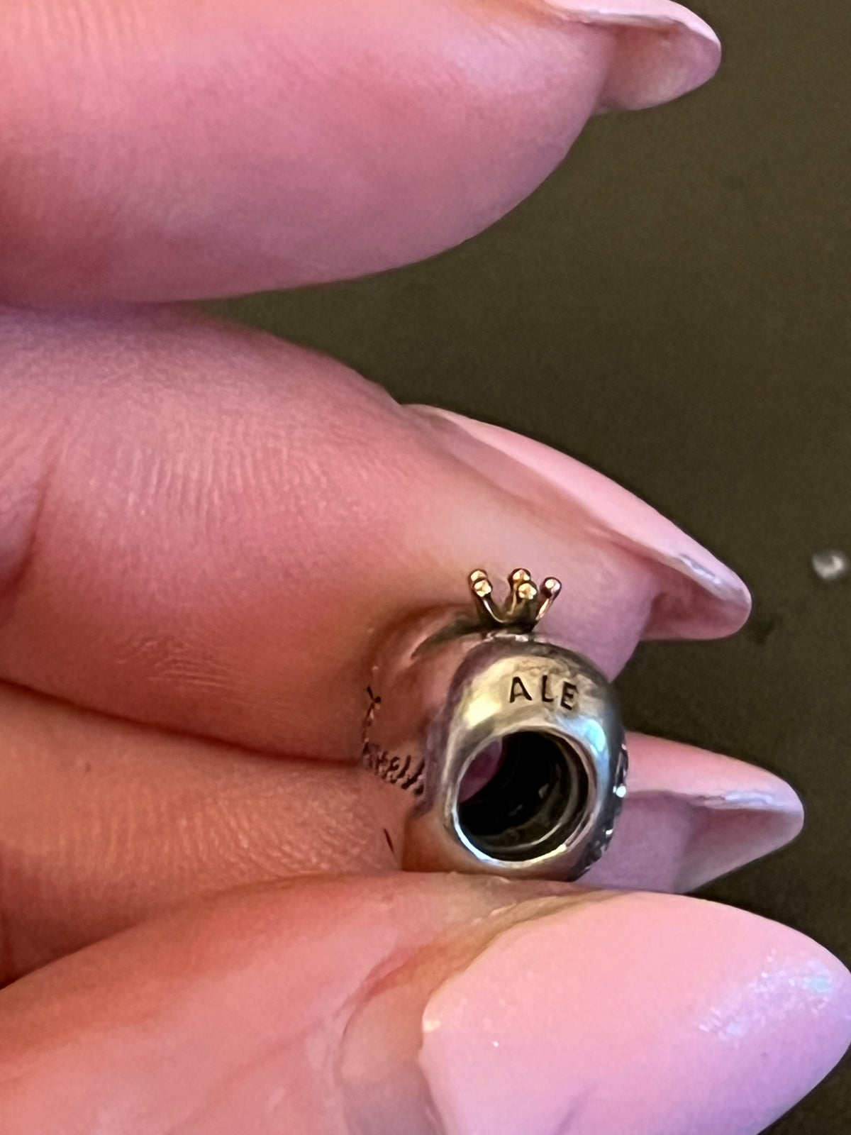 Pandora two tone princess heart charm