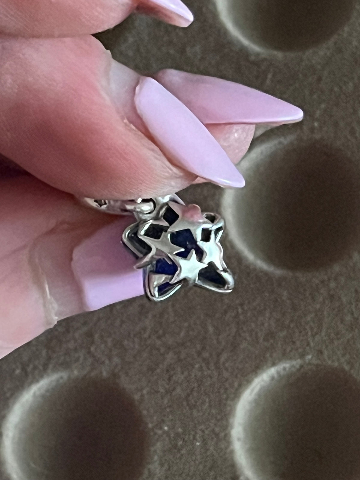 Pandora midnight blue star dangle charm
