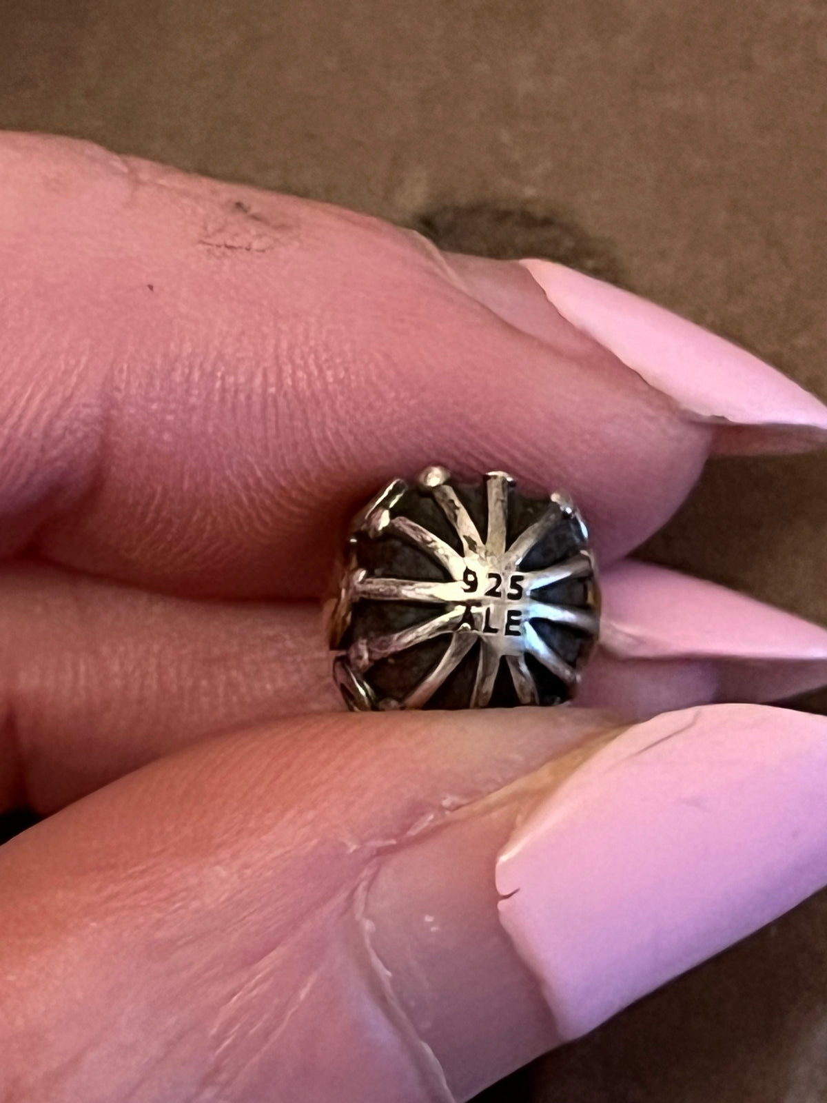 Pandora rare two tone heart charm