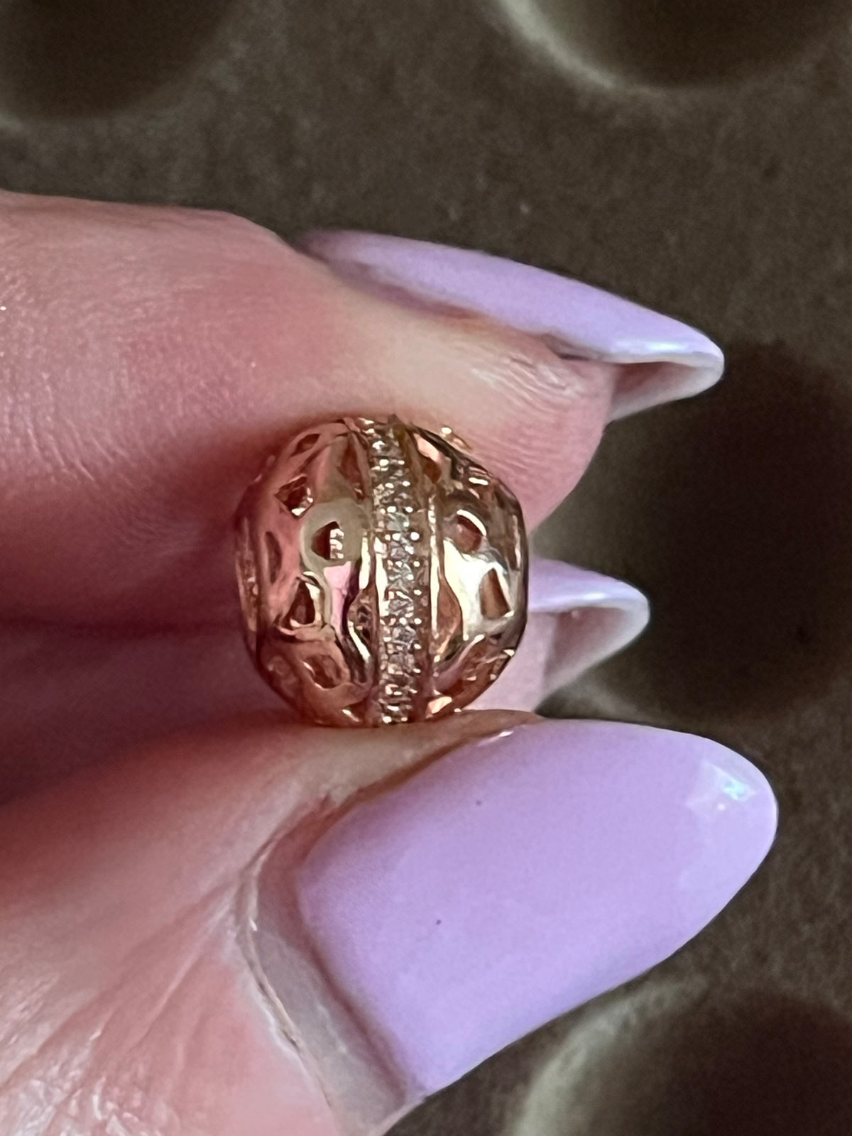 Pandora rose gold paved charm