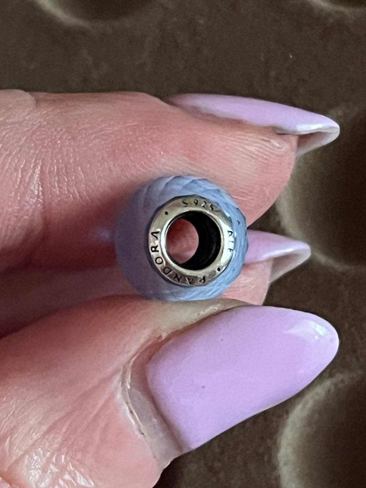Pandora blue facet charm