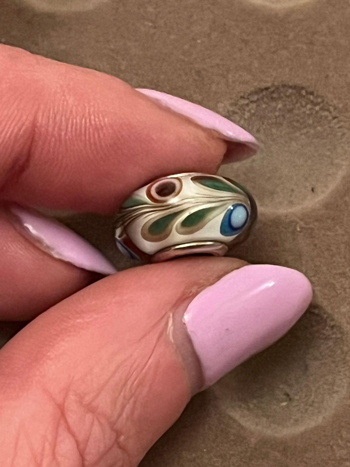 Pandora rare peacock murano charm