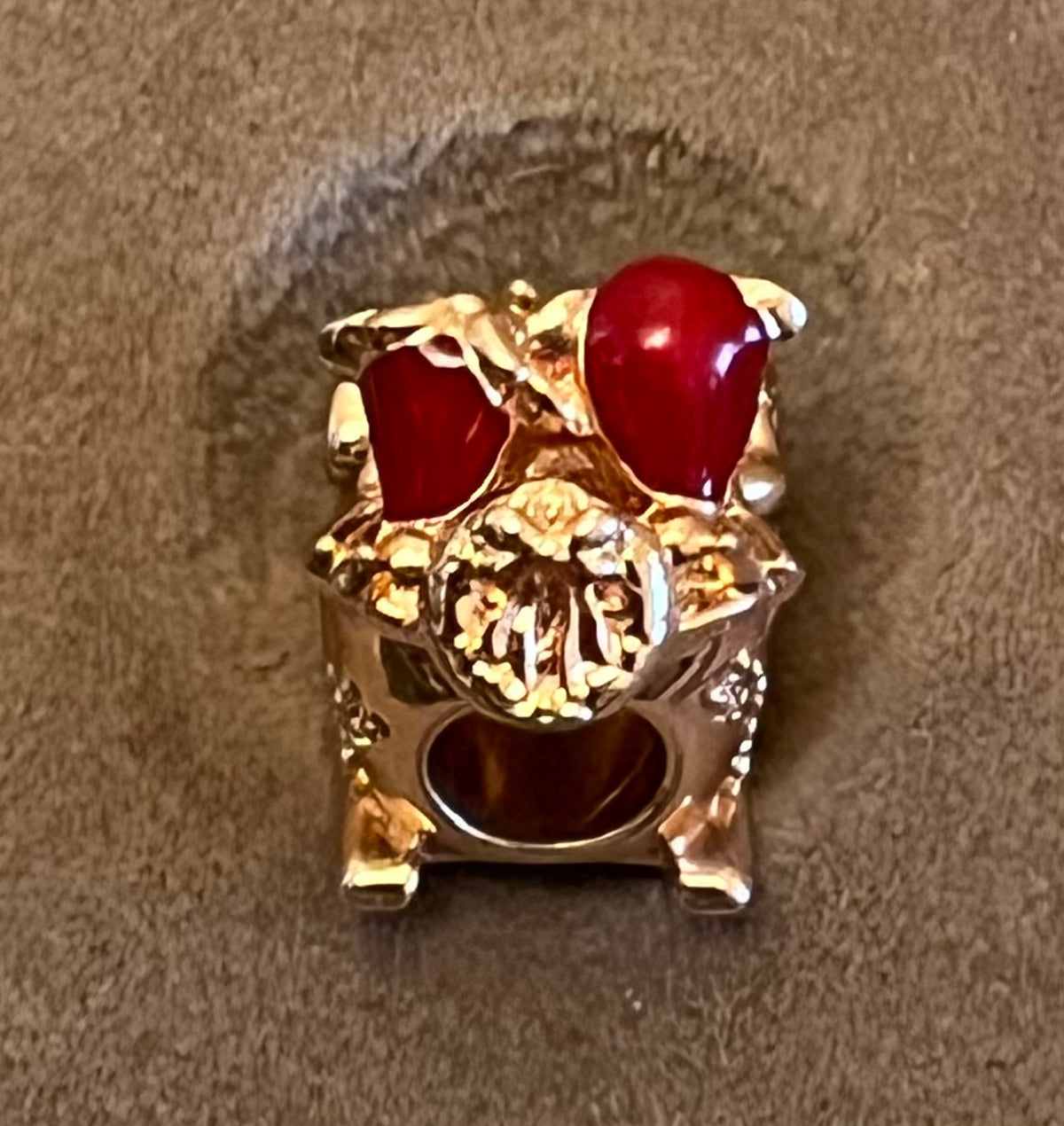 Pandora Disney rose gold Minnie and Mickey Christmas sleigh charm