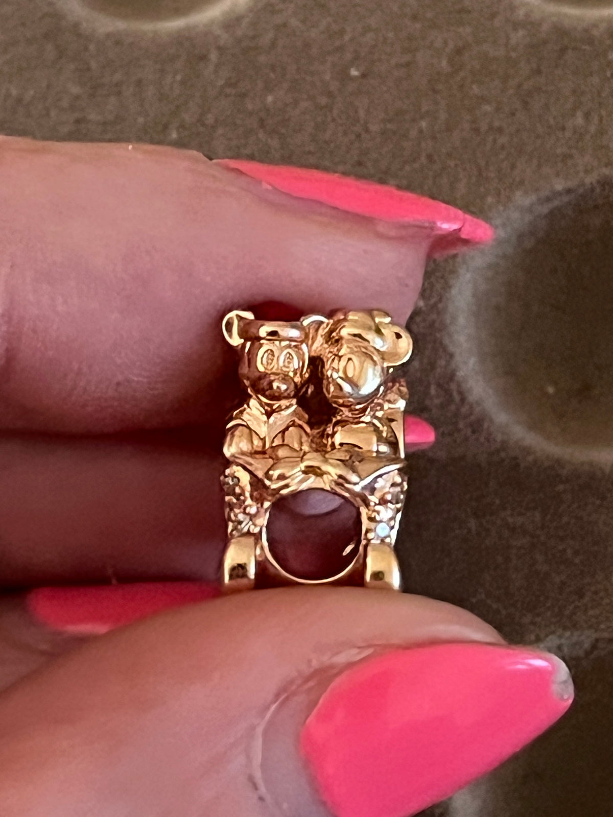Pandora Disney rose gold Minnie and Mickey Christmas sleigh charm