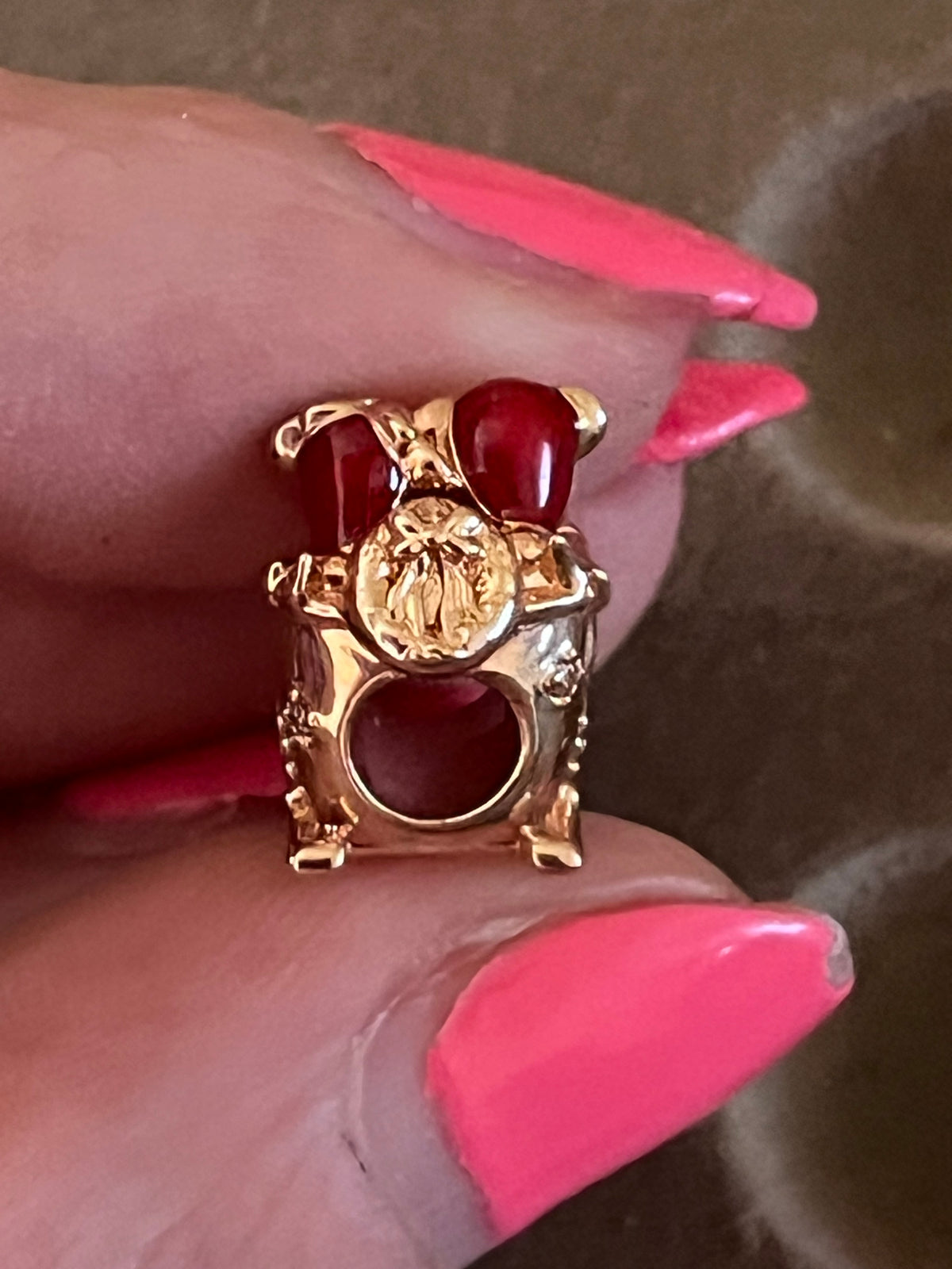 Pandora Disney rose gold Minnie and Mickey Christmas sleigh charm