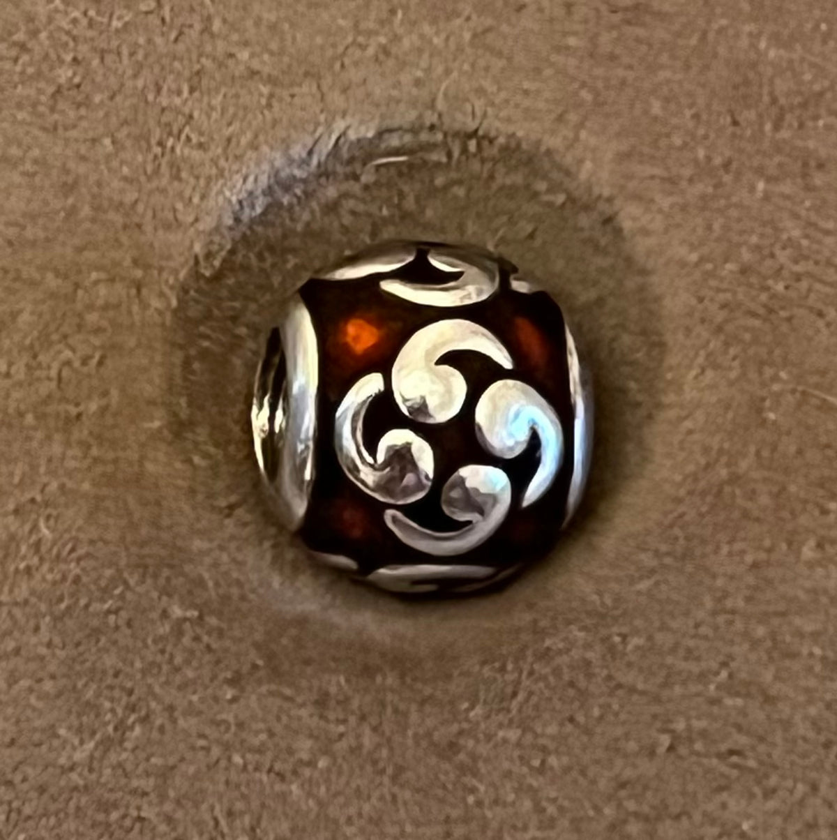 Pandora red flower charm