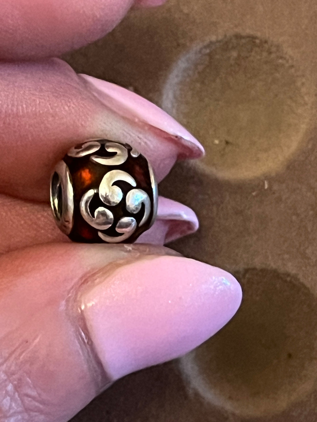 Pandora red flower charm
