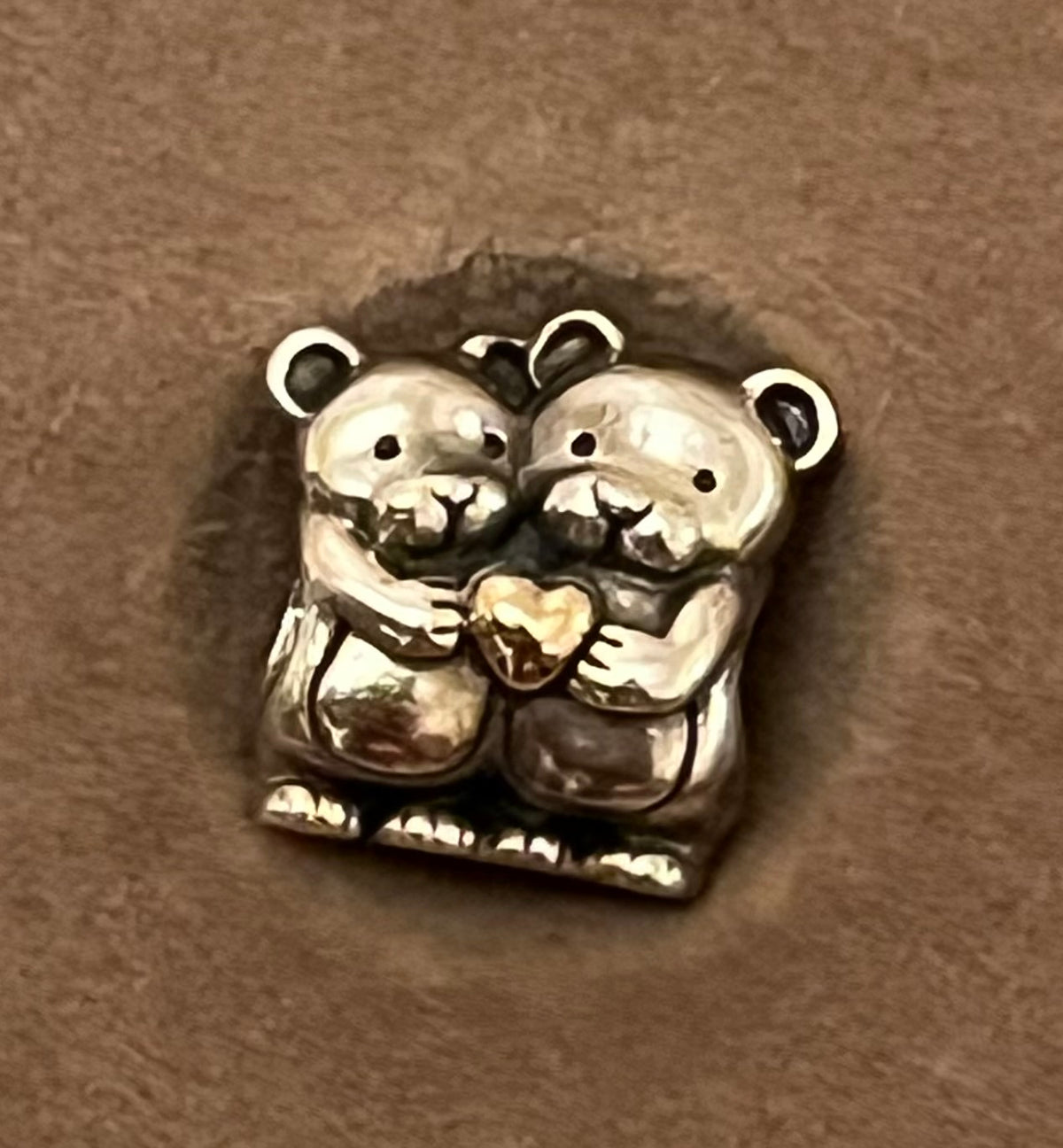 Pandora two tone hugging teddies charm
