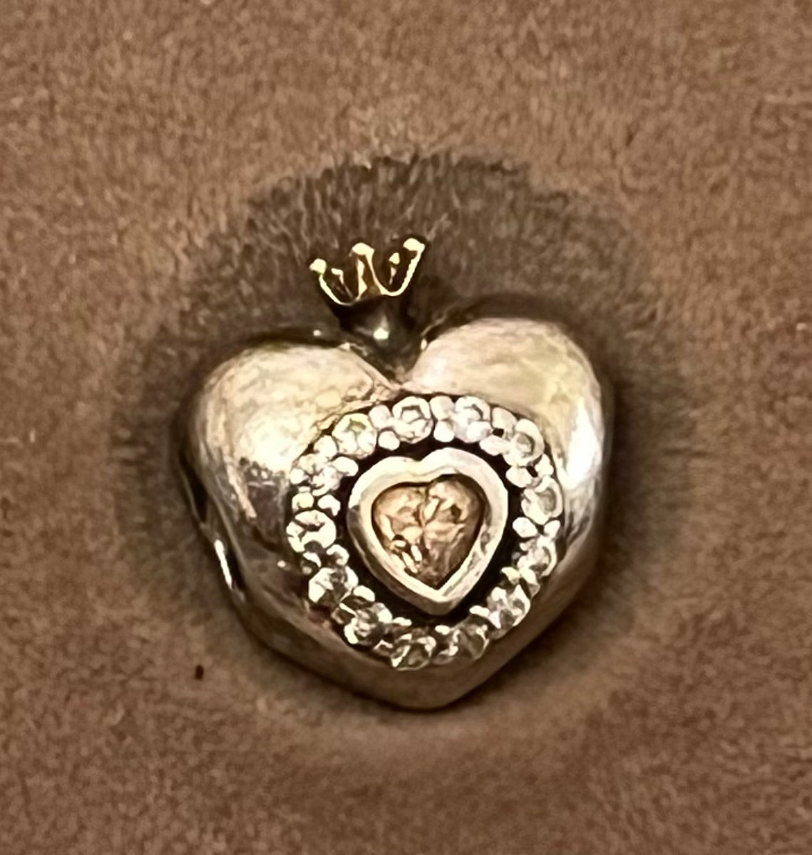 Pandora two tone princess heart charm