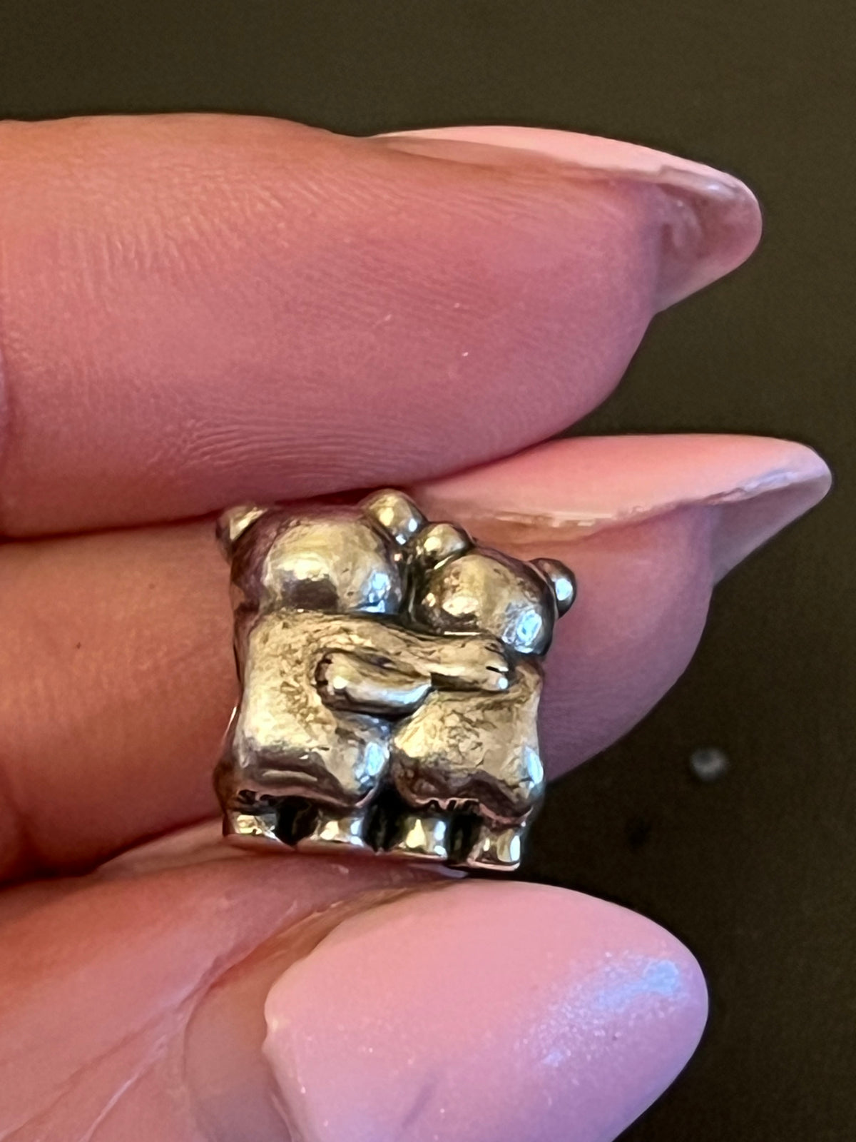 Pandora two tone hugging teddies charm