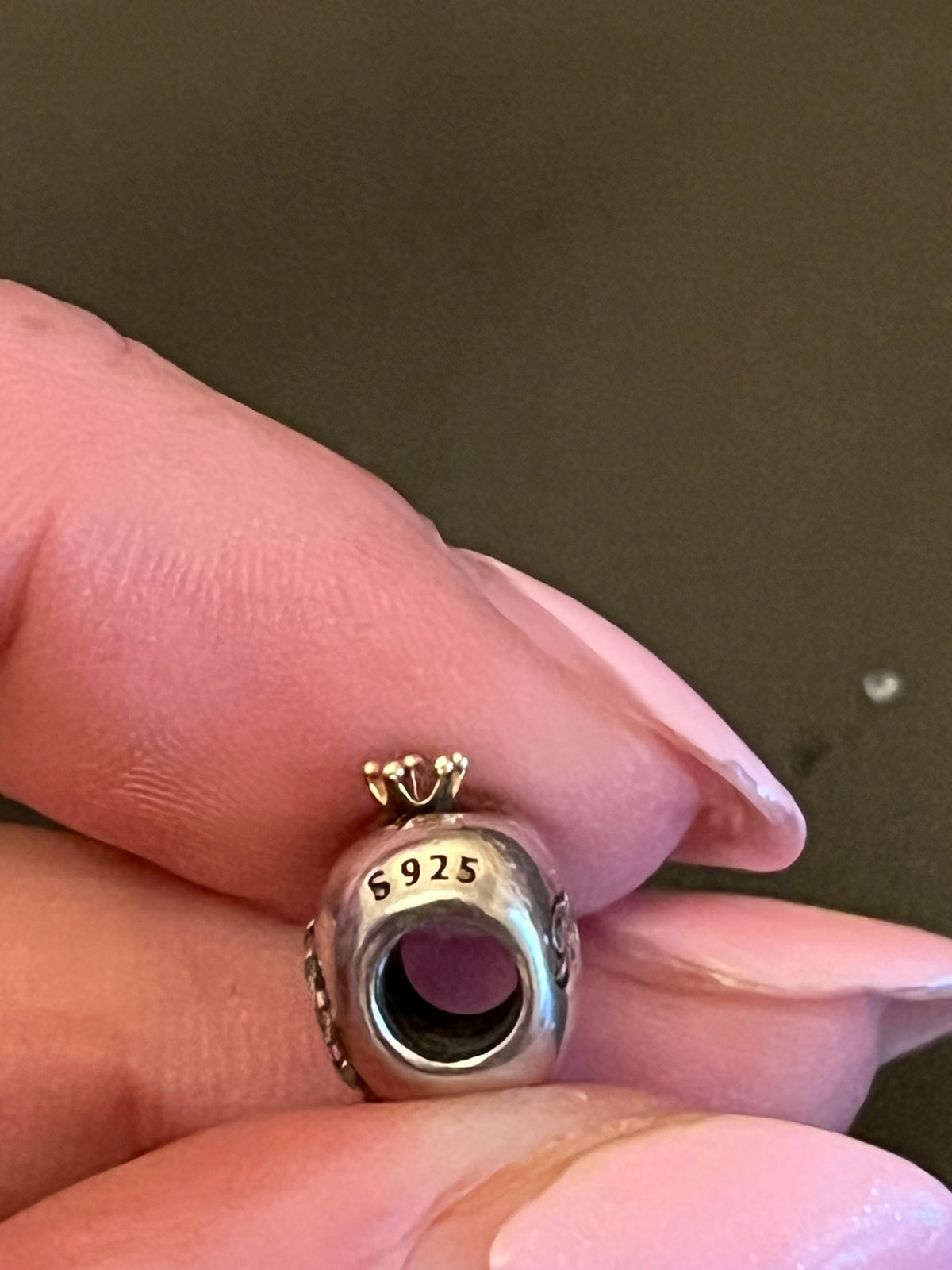 Pandora two tone princess heart charm