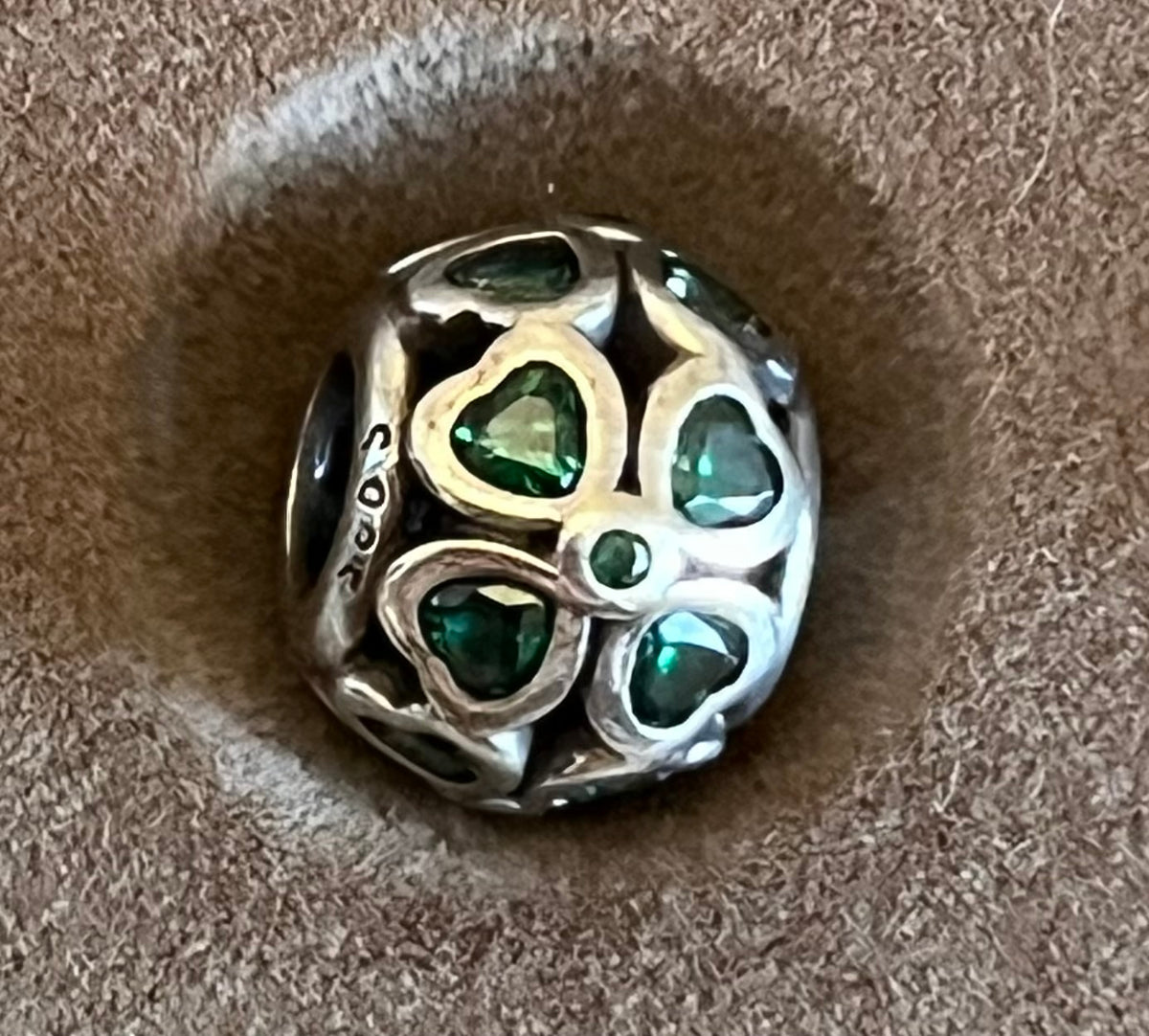 Pandora green lucky clover charm