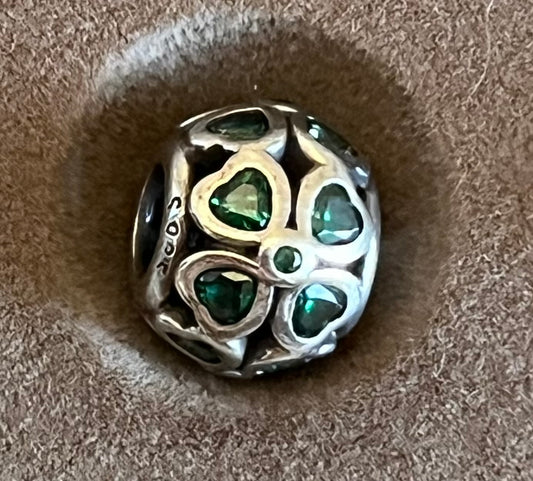 Pandora green lucky clover charm