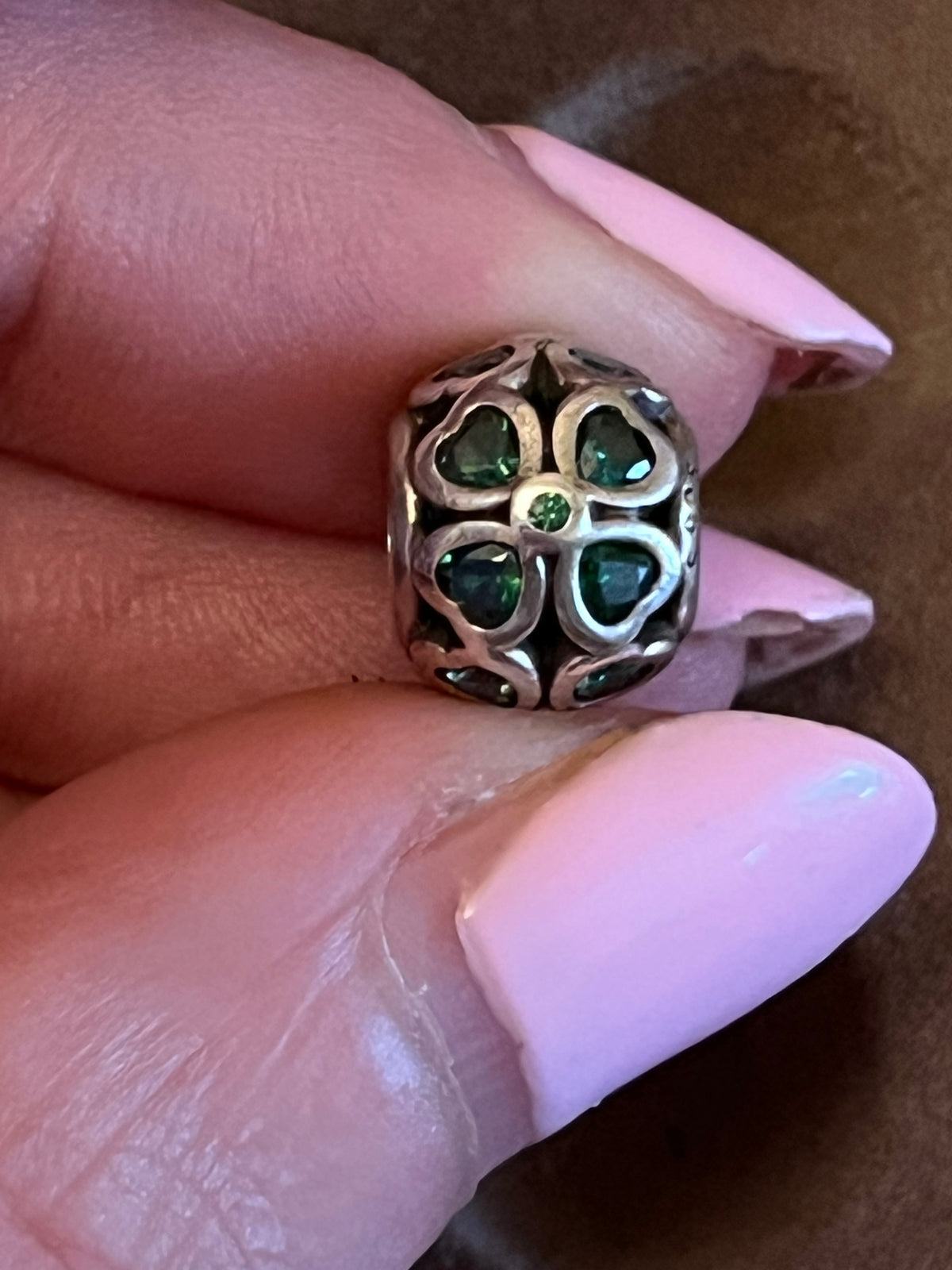 Pandora green lucky clover charm