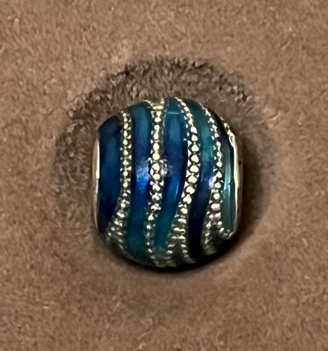 Pandora blue swirls charm