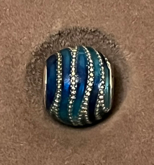 Pandora blue swirls charm