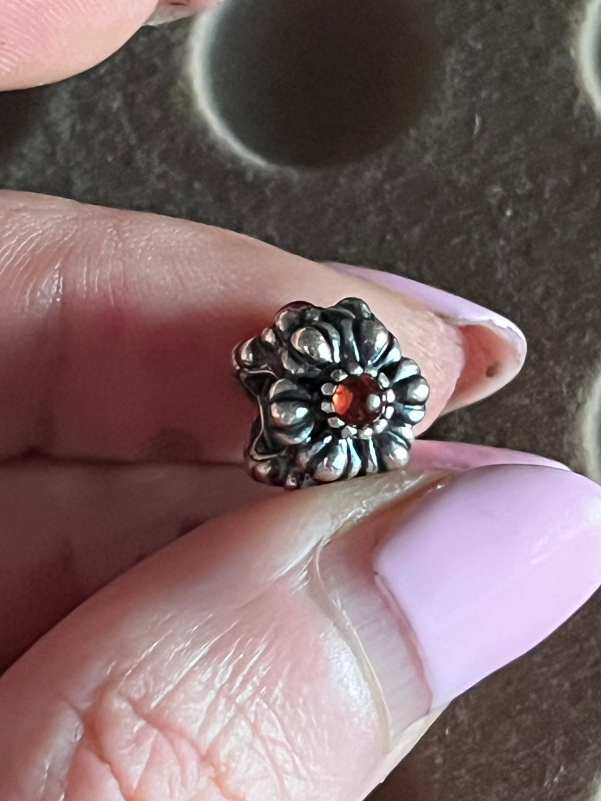 Pandora January flower bloom birthstone charm
