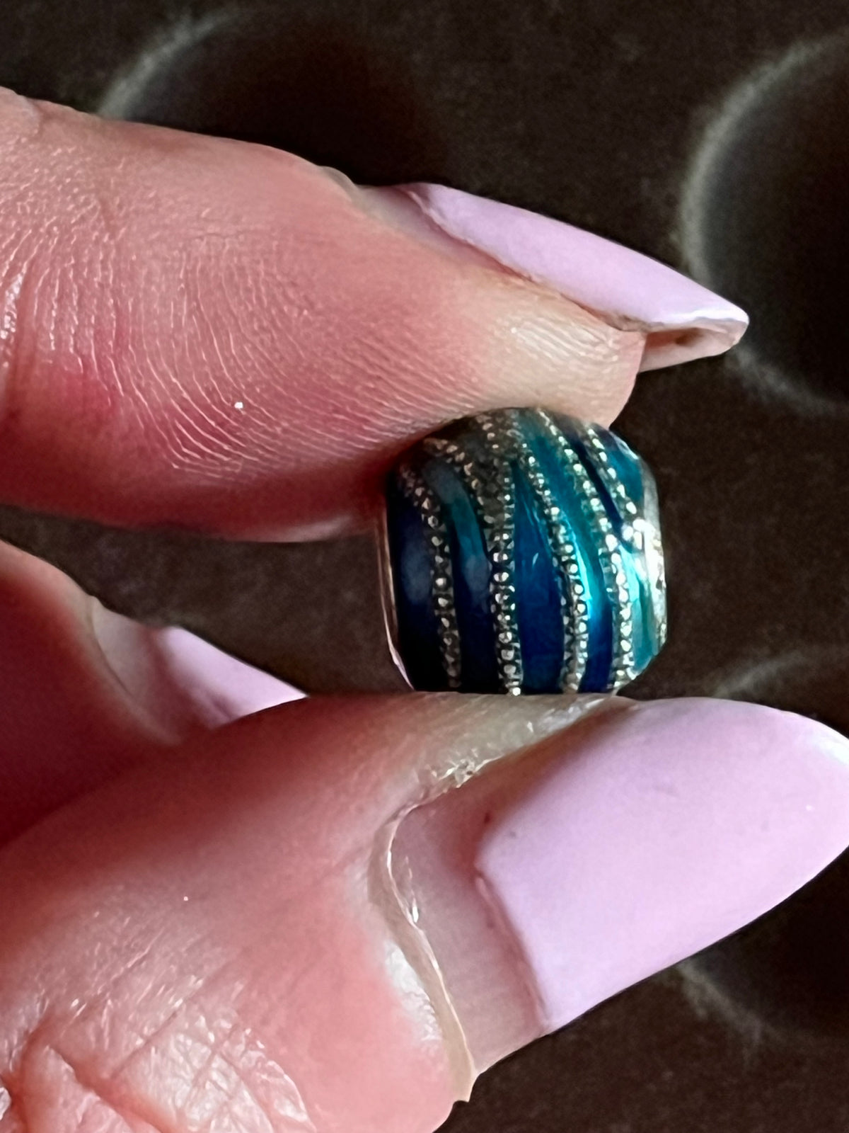 Pandora blue swirls charm
