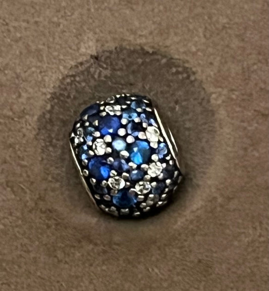 Pandora blue paved charm