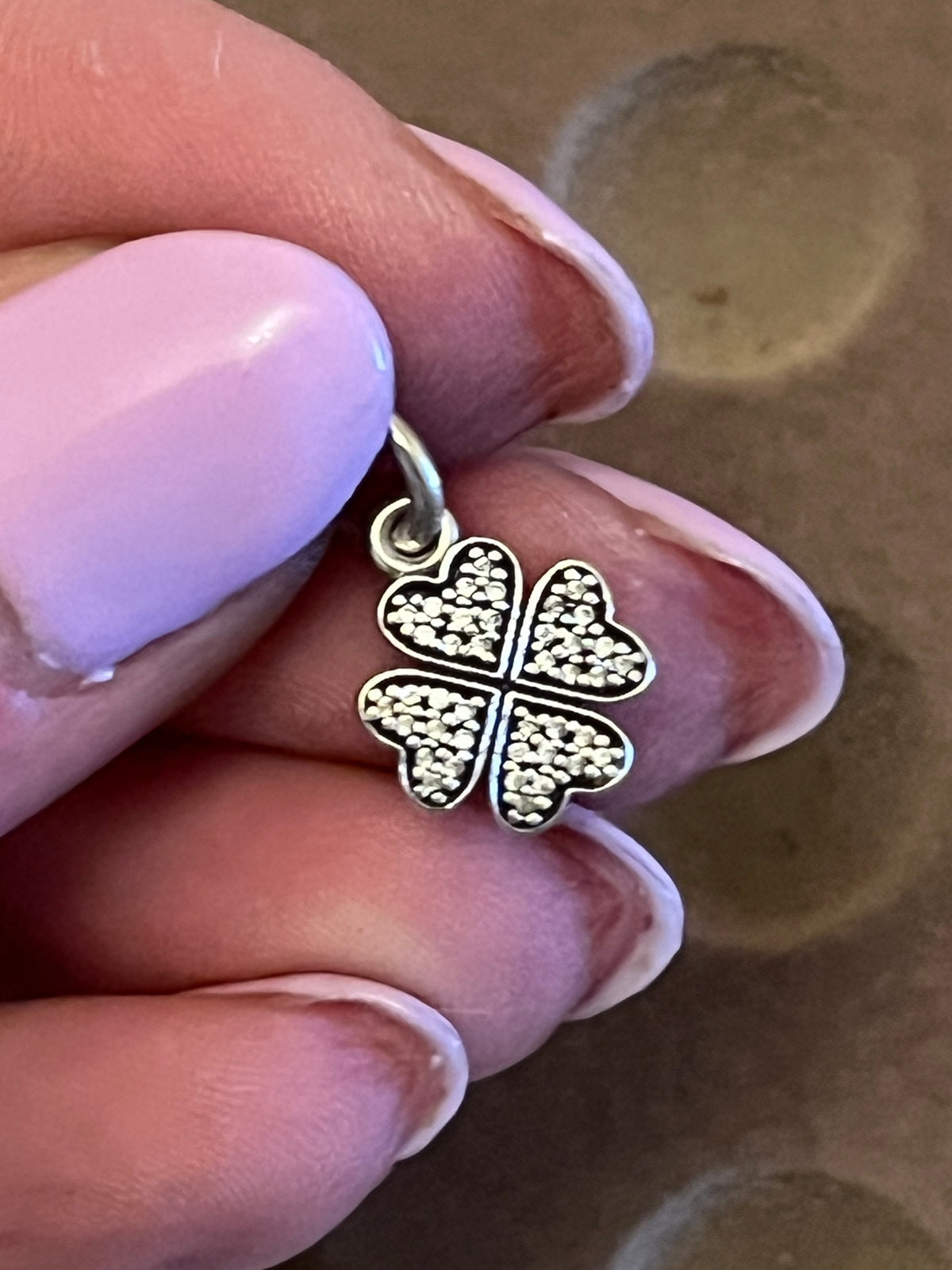 Pandora lucky paved clover charm