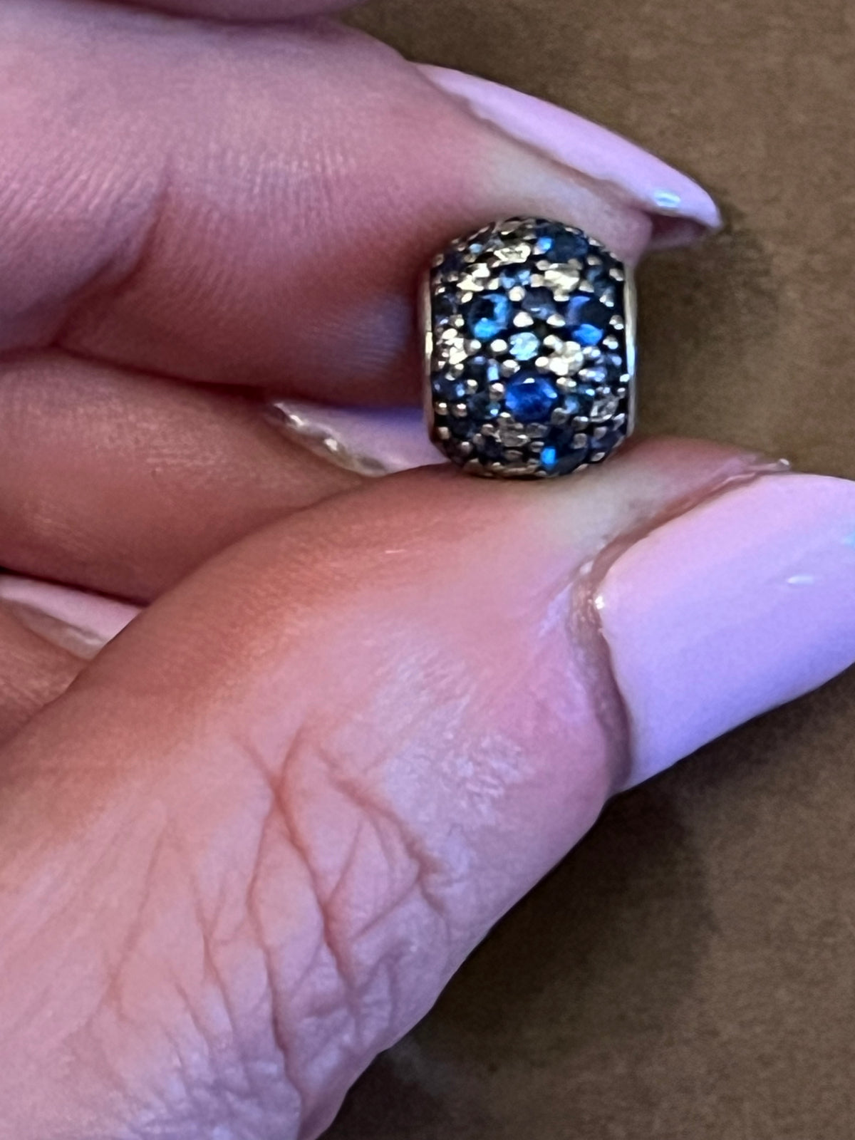 Pandora blue paved charm