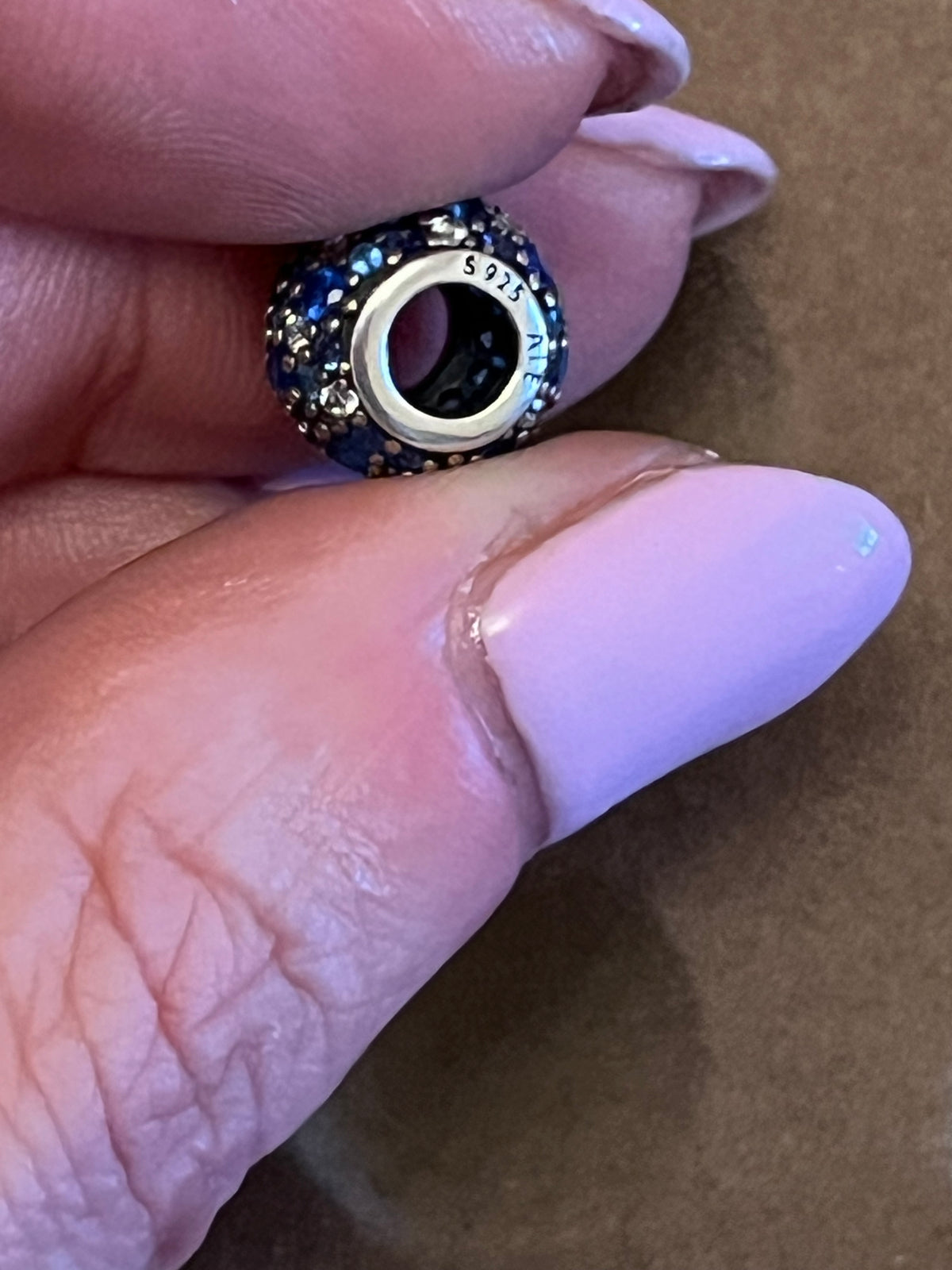 Pandora blue paved charm