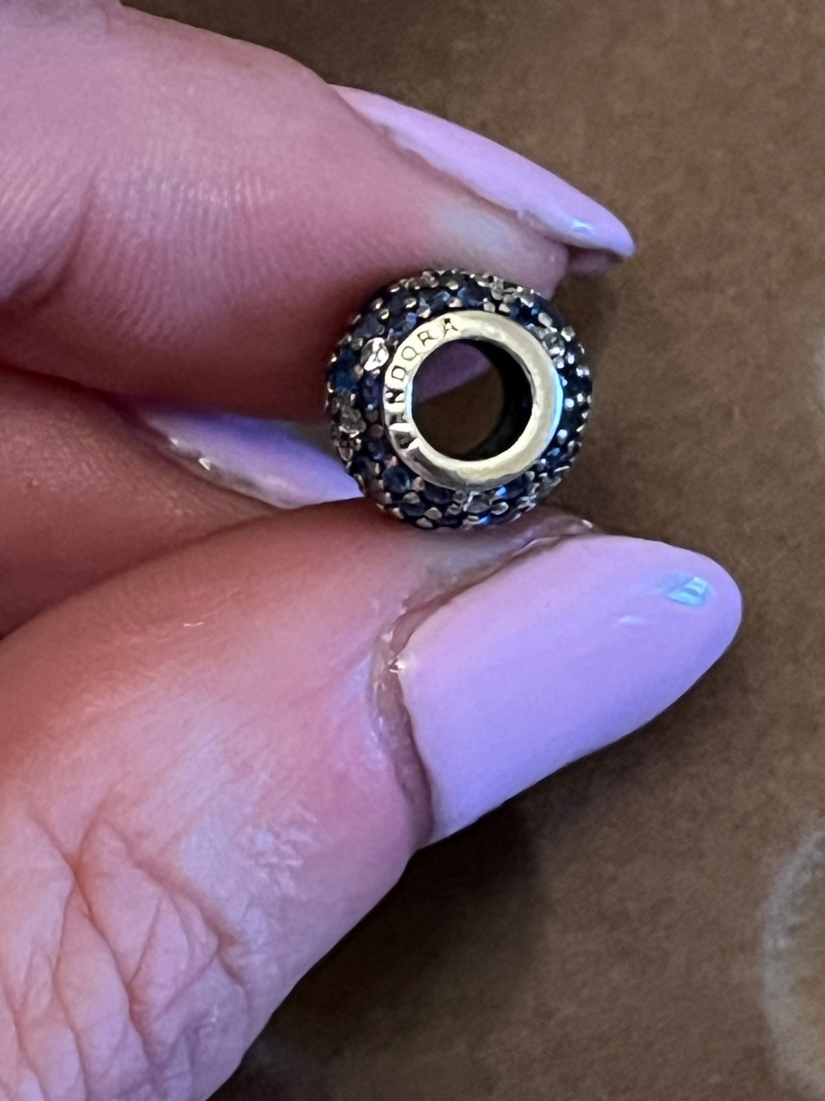 Pandora blue paved charm