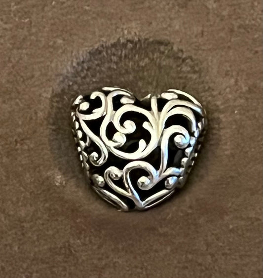 Pandora floral heart charm