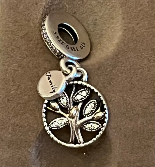 Pandora two tone family tree dangle charm