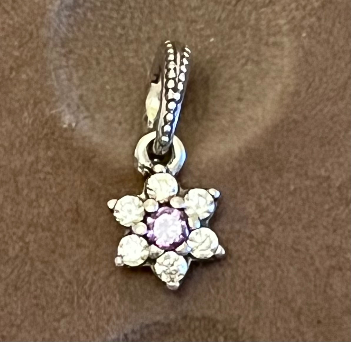 Pandora forget me not flower dangle charm