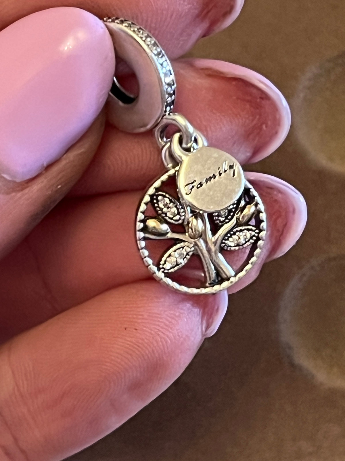 Pandora two tone family tree dangle charm