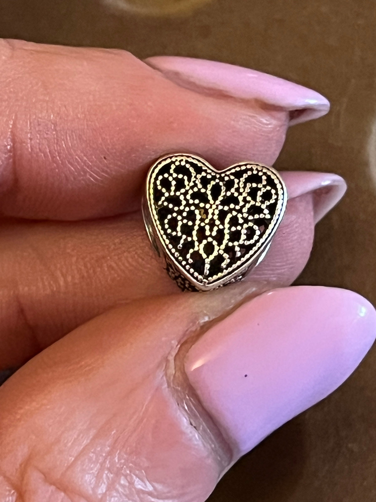 Pandora filigree heart charm