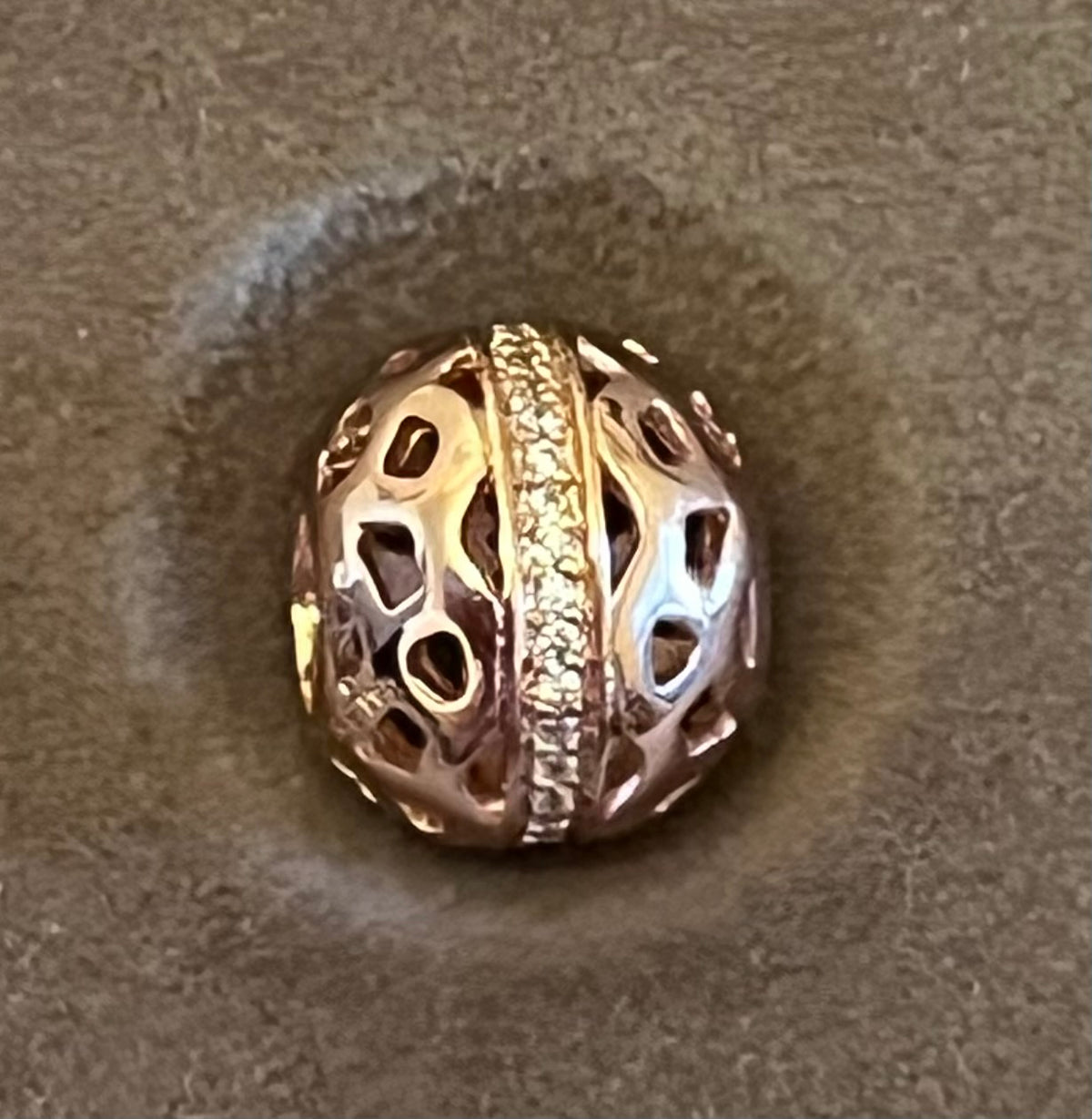 Pandora rose gold paved charm