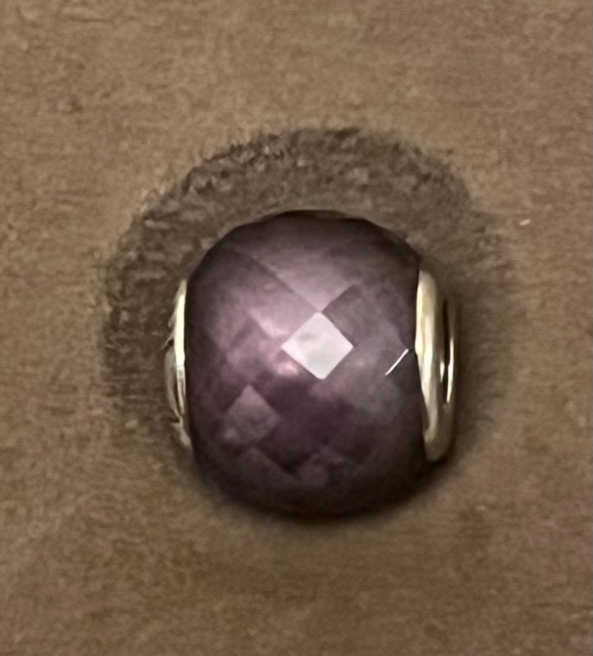 Pandora purple facet charm