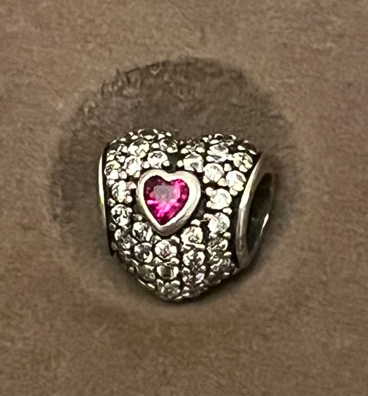 Pandora paved heart charm