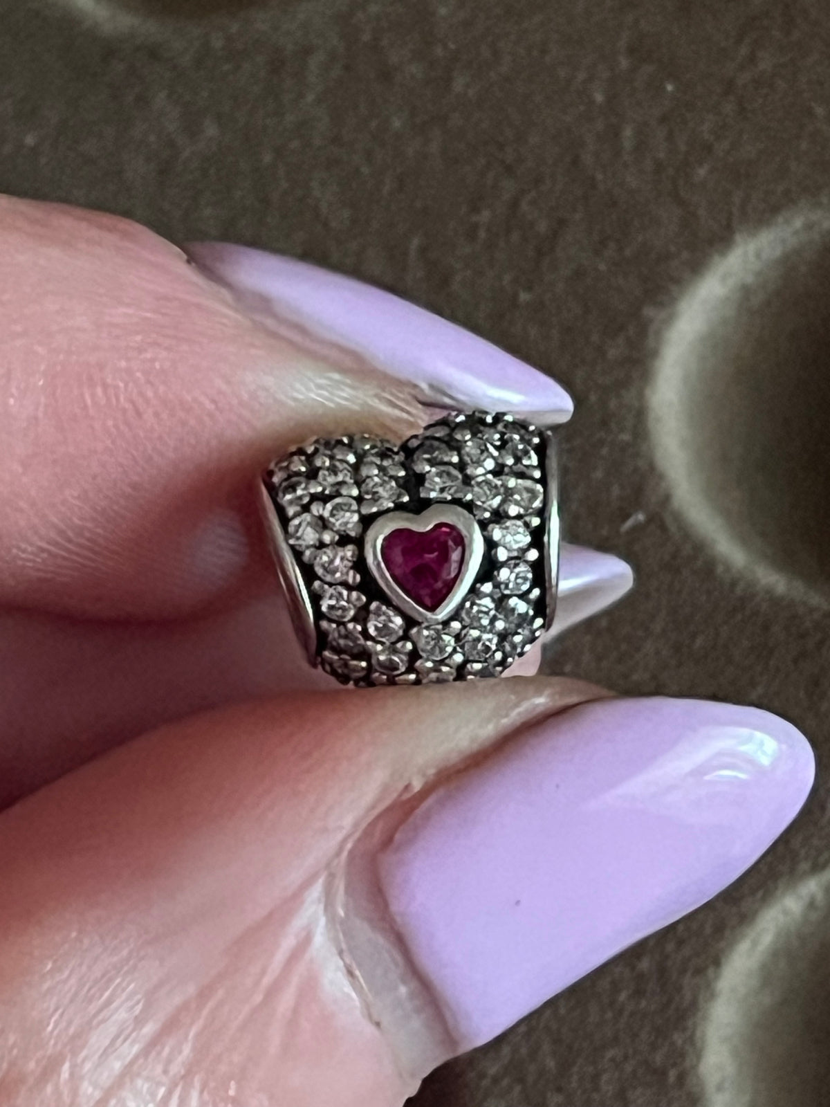 Pandora paved heart charm