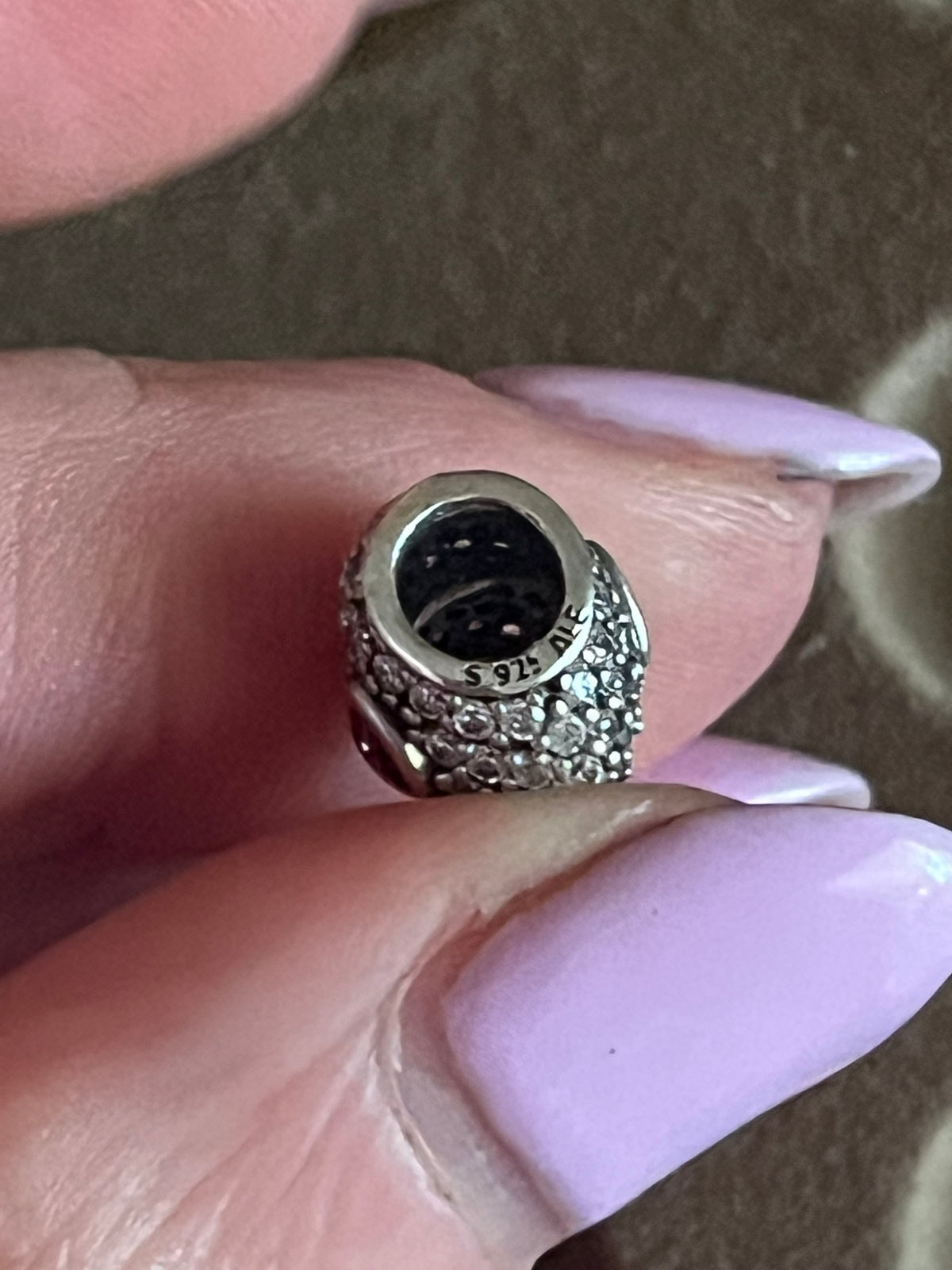 Pandora paved heart charm