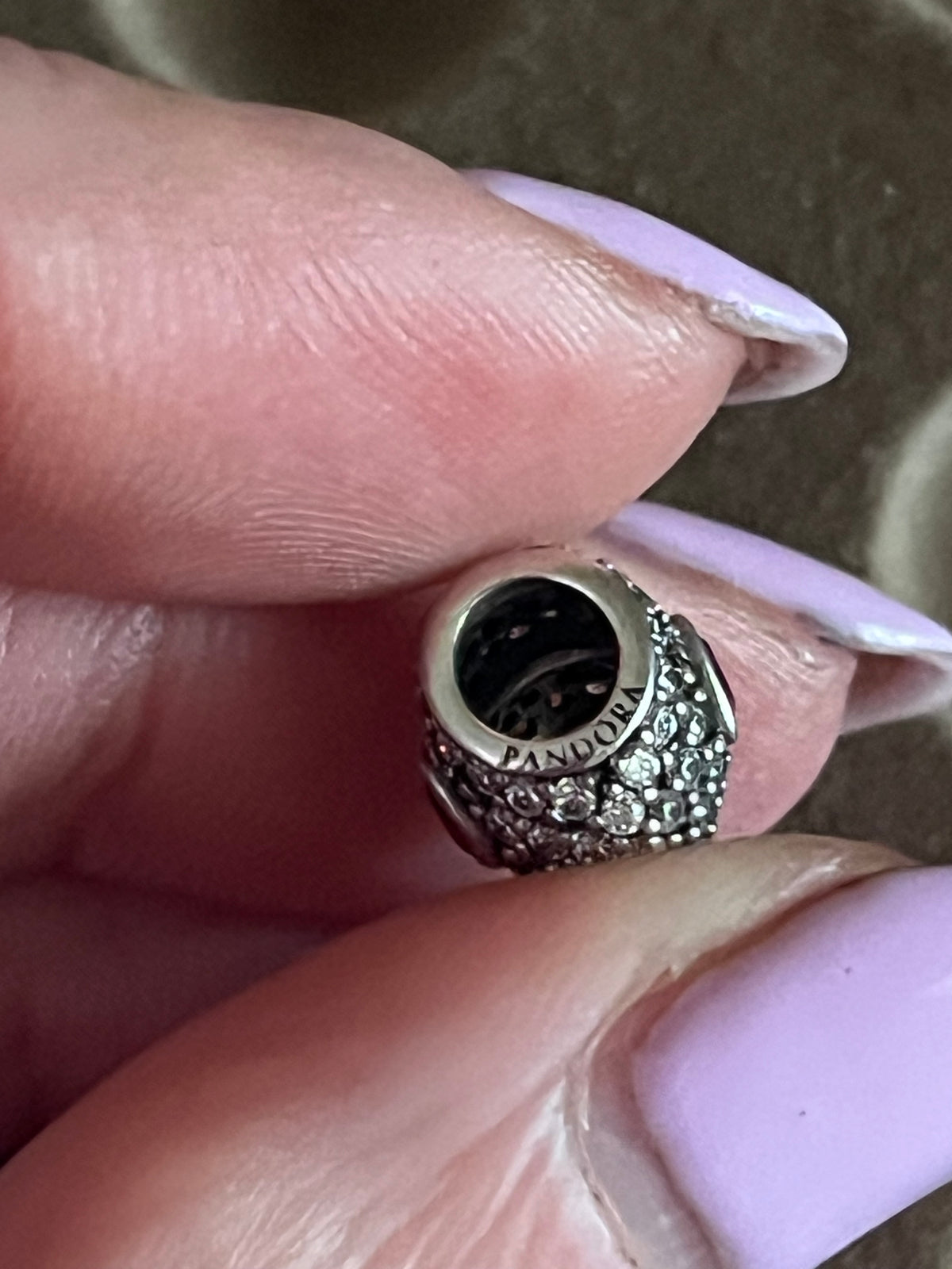 Pandora paved heart charm
