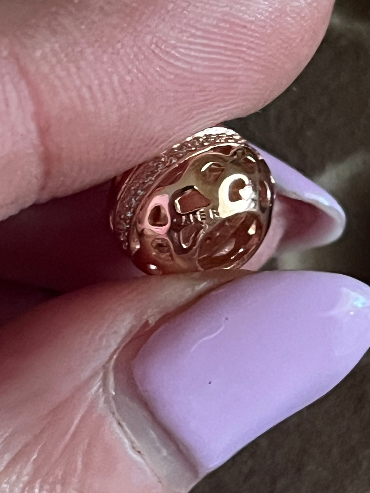 Pandora rose gold paved charm