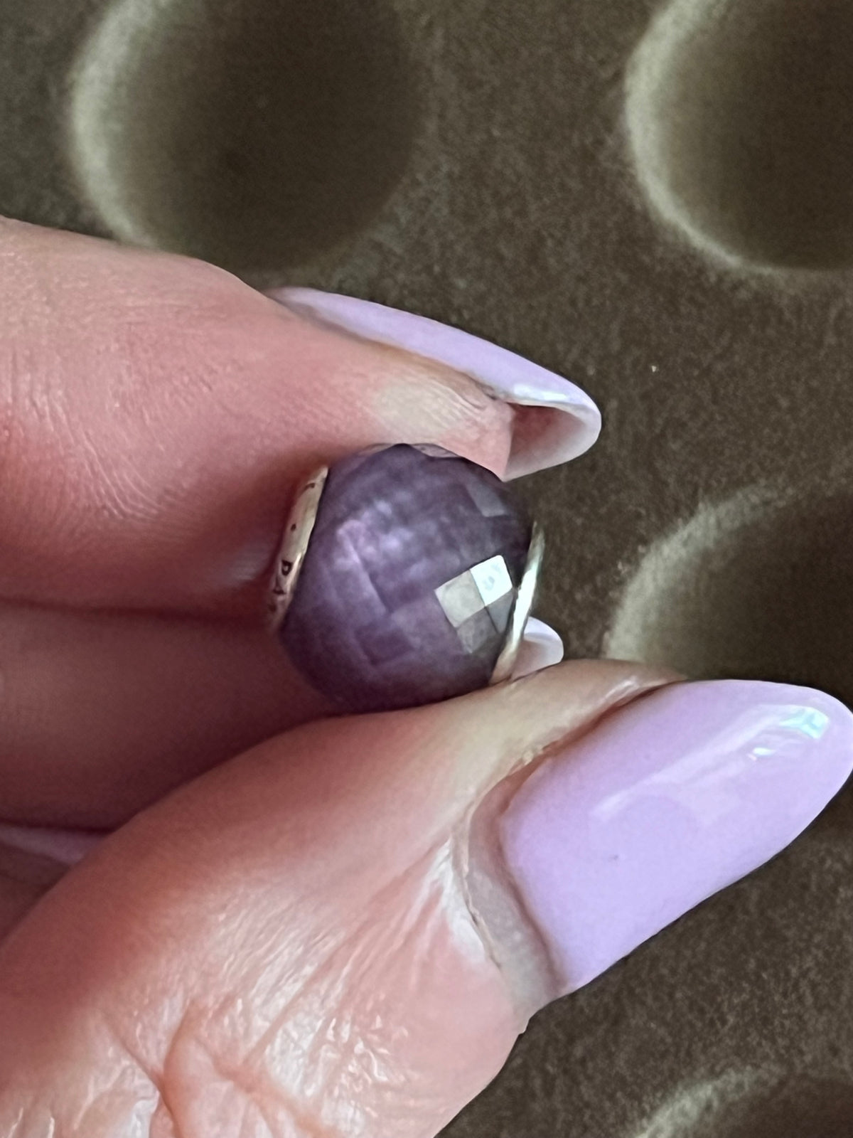 Pandora purple facet charm