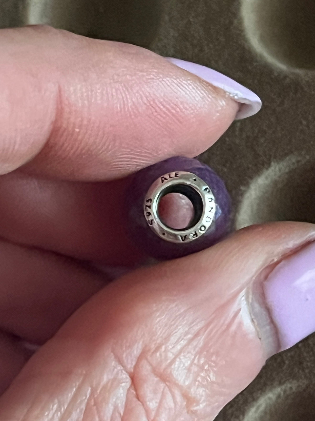 Pandora purple facet charm