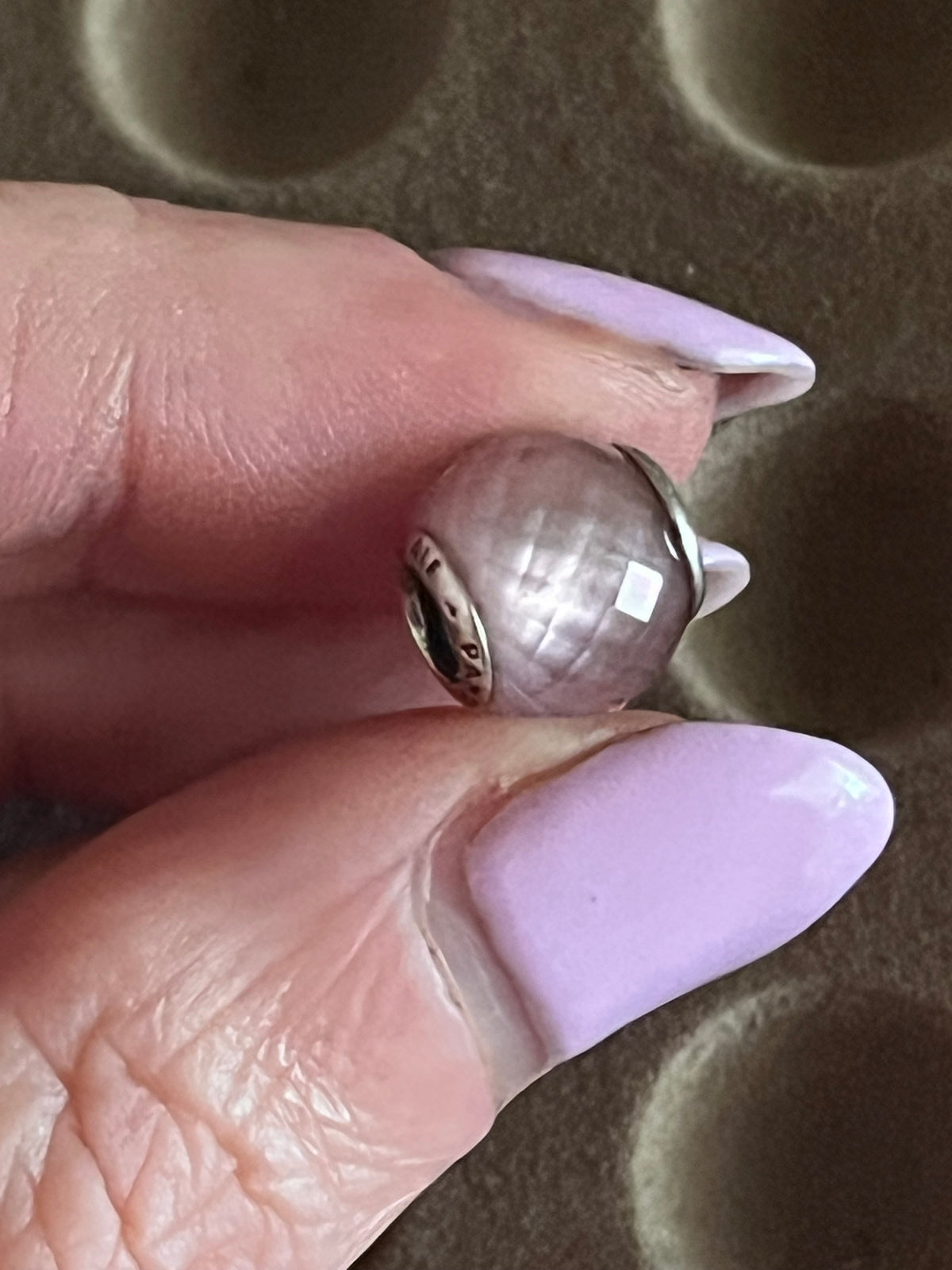 Pandora pink facet charm