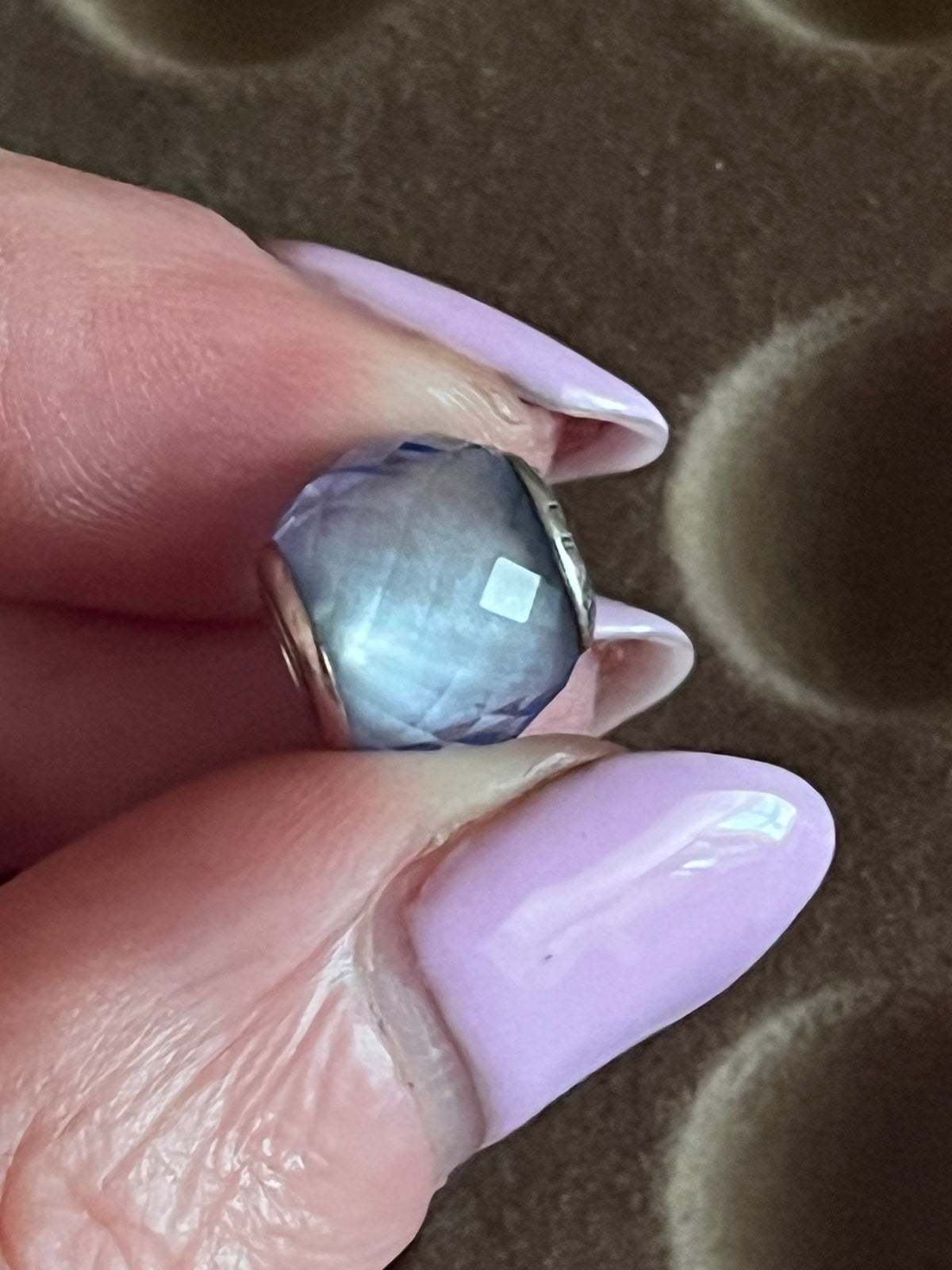 Pandora blue facet charm